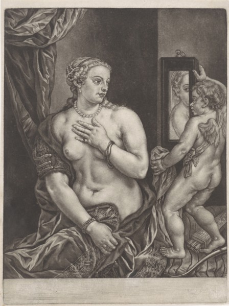 Venus and Cupid with a mirror, Anonymous, 1650 - 1800