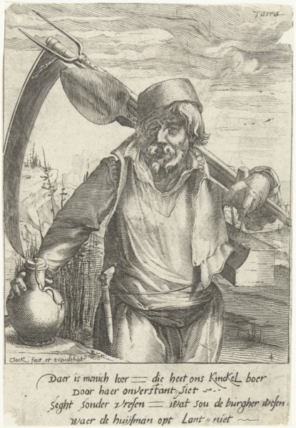 Earth, Nicolaes Jansz. Clock, 1597