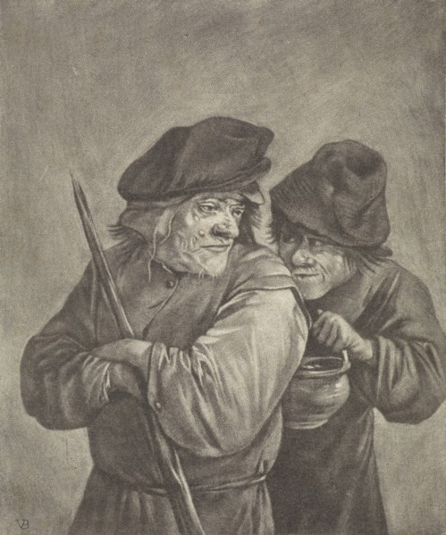 Old and young man, Jan van der Bruggen, David Teniers (II), 1659 - 1740