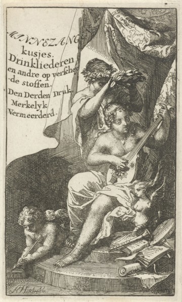 Venus crowned by Bacchus, Arnold Houbraken, Lucas Cloppenburg (publisher), 1710