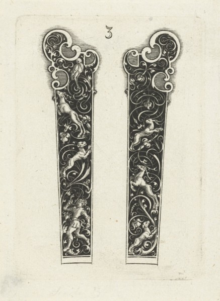 Two knife handles, Michiel le Blon, 1597 - c. 1626