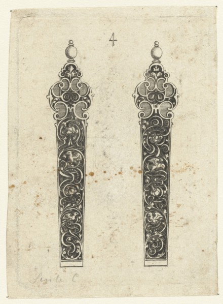 Two knife handles, Michiel le Blon, c. 1597 - c. 1656