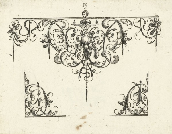 Ornament featuring a fruit trophy, Michiel le Blon, Anonymous, Balthasar Caymox, after 1611 - 1635