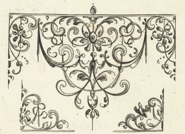 Ornament featuring Schweifwerk, Michiel le Blon, Anonymous, Balthasar Caymox, after 1611 - 1635