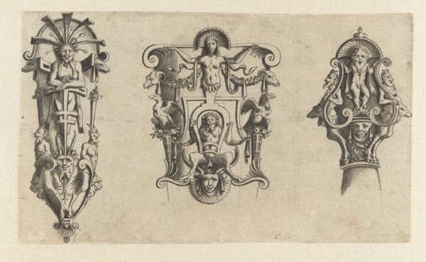 Oirband with a satyr, Anonymous, Cornelis Bos, 1516 - 1556