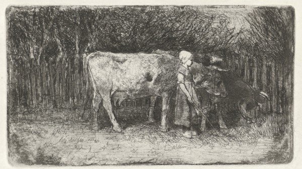 Girl with the cows, Anton Mauve, 1848 - 1888
