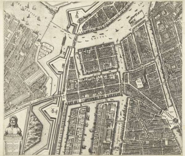 Map of Amsterdam (leaf middle left), 1625, The Netherlands, Balthasar Florisz. van Berckenrode,
