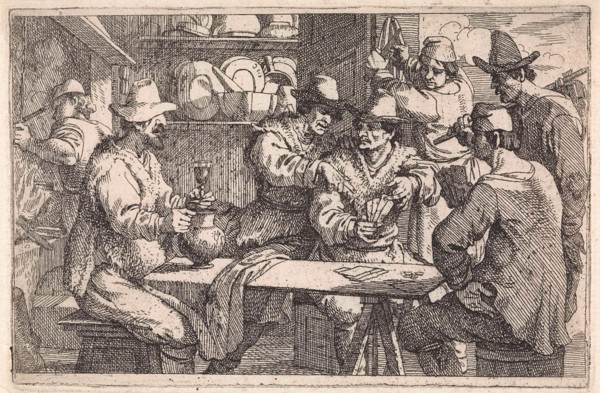 Card Players in tavern, Jan Baptist de Wael, 1642 - 1669