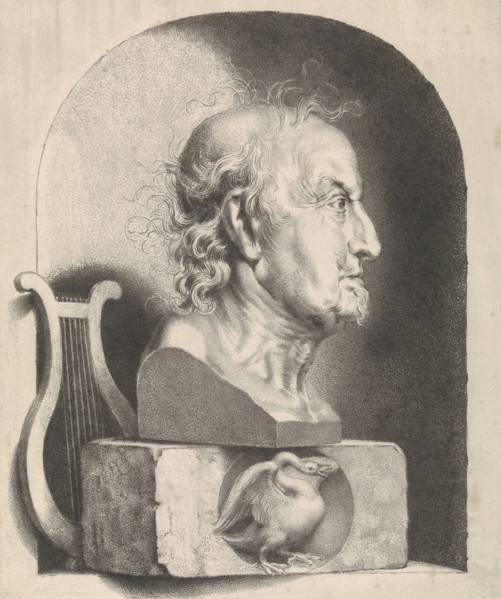 Portrait Bust of Joost van den Vondel, John Lutma (II), 1634-1689