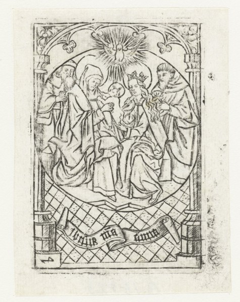 The Holy Family with Anna and Joachim, Israhel van Meckenem, 1450-1500