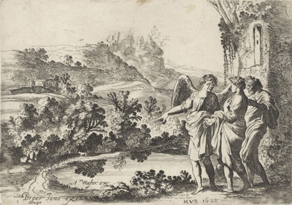 Tobias, Tobit and the Angel, Moyses van Wtenbrouck, Broer Jansz (Den Haag), Abraham van Waesberge