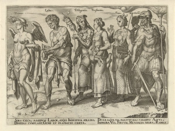 Good and bad ways to get rich, Philips Galle, Hadrianus Junius, 1563