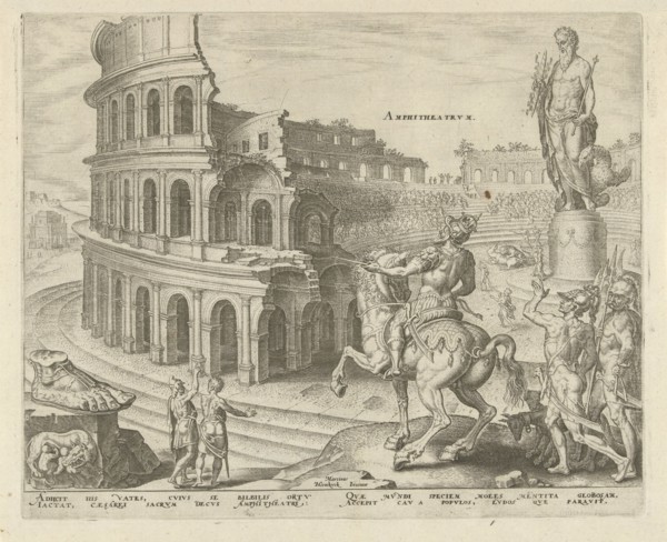 Colosseum in Rome. Philips Galle, Hadrianus Junius, 1572