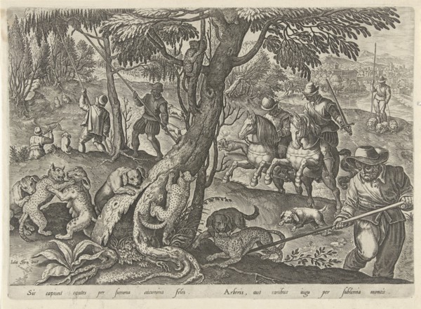 Hunting wild cats, Philips Galle, 1578