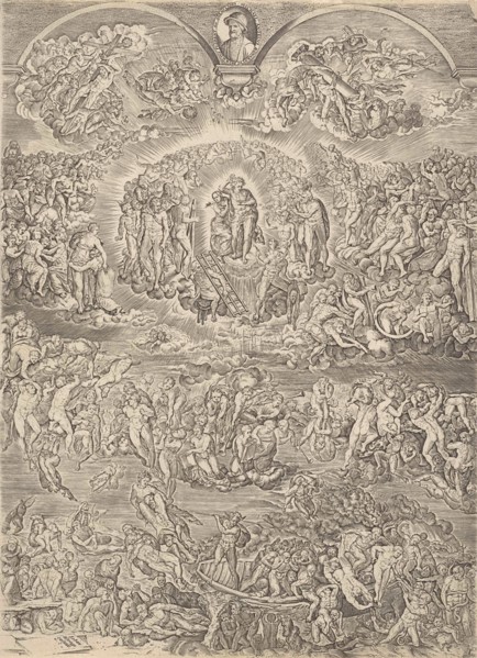 Last Judgment, Johannes Wierix, Michelangelo, Martino Rota, 1549 - before 1579