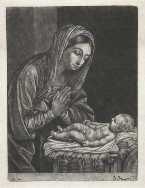 Mary worships the Christ child, Jan van der Bruggen, 1659 - 1740