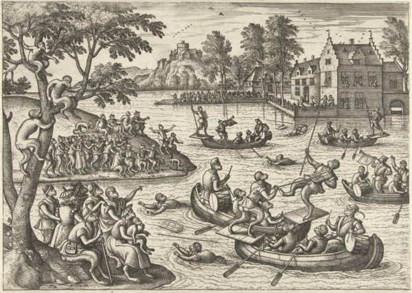 Joust on the water, Pieter van der Borcht (I), Philips Galle, 1545 - 1608