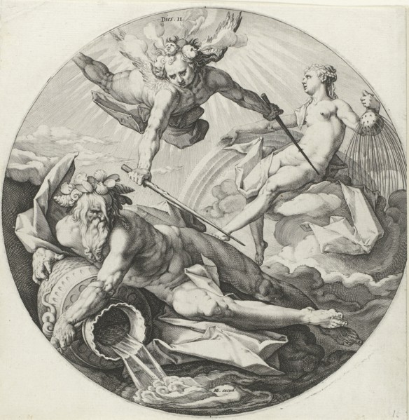 Second Creation: parting between the waters, Jan Harmensz. Muller, Hendrick Goltzius, Hendrick