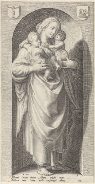 Love (Caritas), print maker: Jacob Matham, Hendrick Goltzius, Franco Estius, 1593