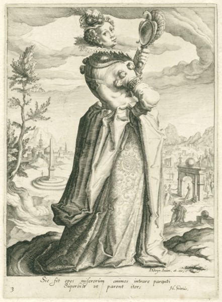Pride (Superbia), Zacharias Dolendo, Jacob de Gheyn II, Hugo Grotius or Hugo de Groot, c. 1596 - c.