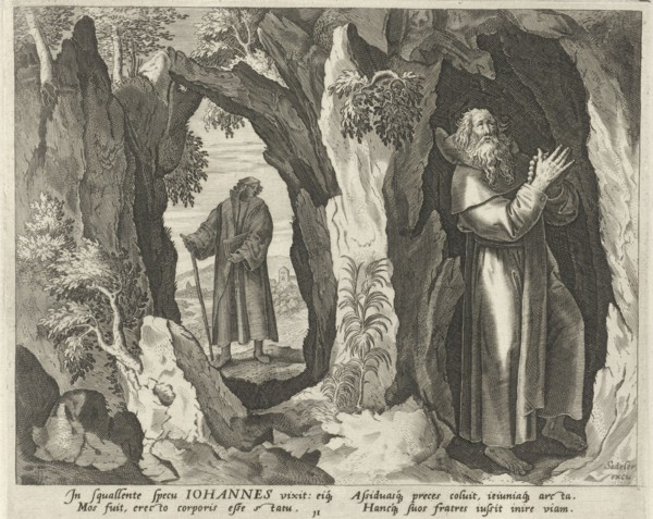 John the hermit, Johann Sadeler (I), RaphaÃ«l Sadeler (I), Maerten de Vos, 1583 - 1588