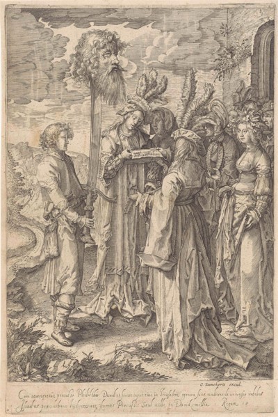 David with the Head of Goliath, Pieter Serwouters, Cornelis Danckerts, 1601 - 1657