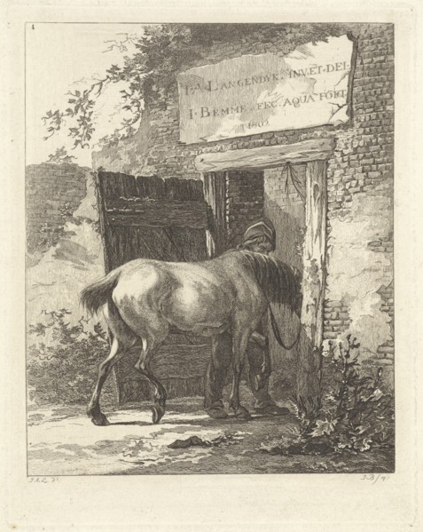 Title print for series with horses, Joannes Bemme, Jan Anthonie Langendijk Dzn, 1802