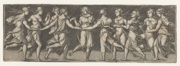 Apollo and the Muses, Monogrammist AC (16e eeuw), 1520 - 1562