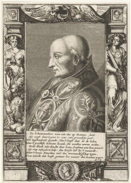 Portrait of Pope Adrian VI, Hendrik Bary, Geeraert Brandt (I), 1657-1707