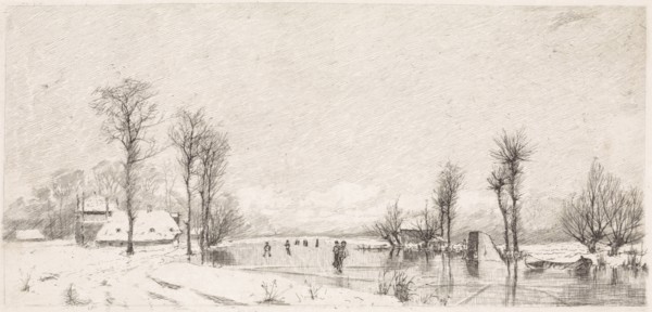 Winter view at Vrouwenakker, Elias Stark, 1888