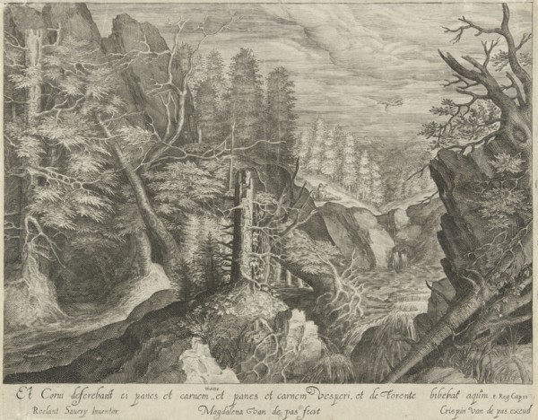 Elia fed by a raven. Magdalena van de Passe, Crispijn van de Passe (I), 1617 - 1634