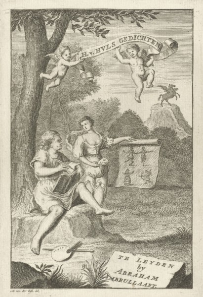 Poet and his muse, Gerard Melder, Abraham Ambrullaart, 1734