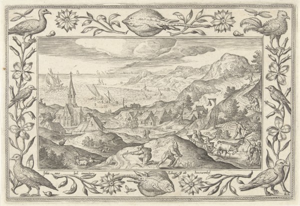 Rabbit Hunting, Adriaen Collaert, Eduwart van Hoeswinckel, 1582 - 1586