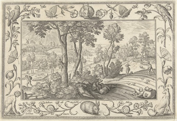 Weeds among the wheat, Adriaen Collaert, Eduwart Hoes Winckel, 1582-1586