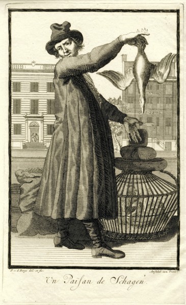 Farmer from Schagen, The Netherlands, print maker: Pieter van den Berge, in or after 1694 - 1737