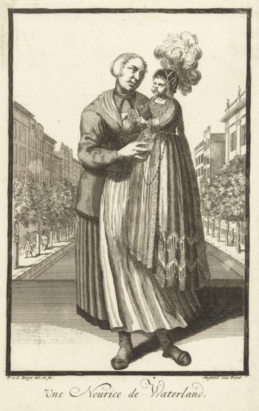 Dry-nurse from Waterland. Pieter van den Berge, in or after 1694 - 1737, print maker: Pieter van