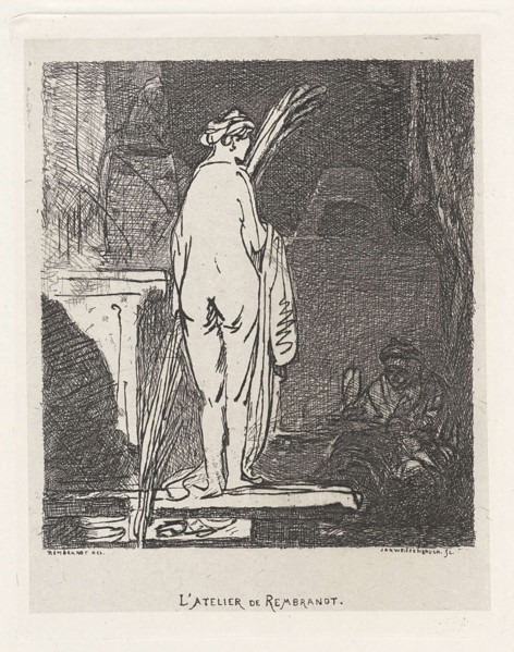 Artist draws a nude model, Jan Weissenbruch, 1837 - 1880