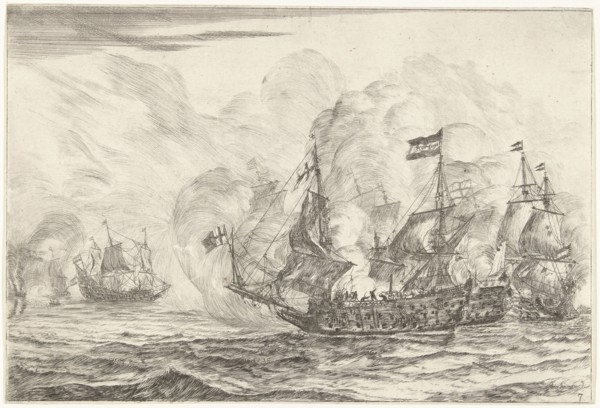 Battleship acquisition of a ship, 1652 (?), Reinier Nooms, 1652 - 1654
