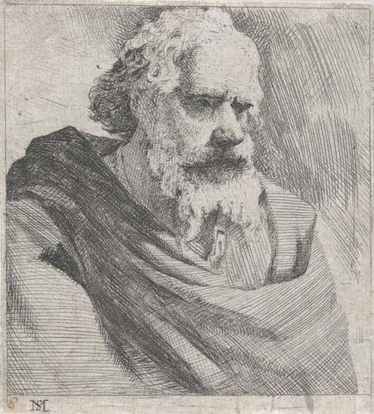 Bust of an old bearded man, Michael Sweerts, 1656
