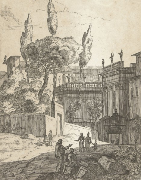 Italianate landscape with antique buildings and figures, Jan Frans van Bloemen, 1689 - 1749
