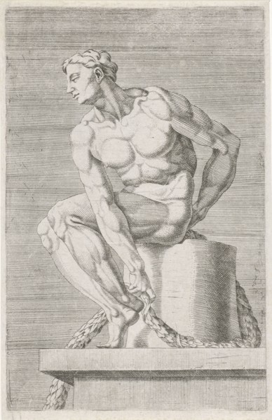 Figure from the Sistine Chapel, Rome Italy, attributed to Dirck Volckertsz Coornhert, 1551