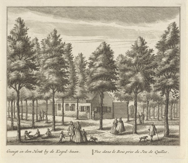 Forest path near Alkmaar, The Netherlands, Leonard Schenk, Abraham Rademaker, 1746