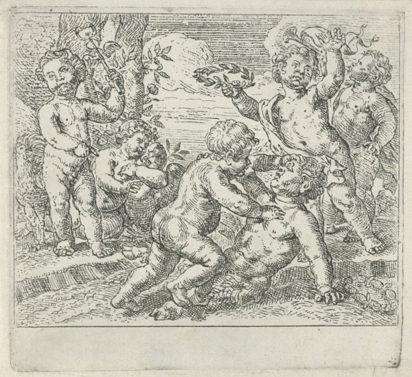 Fighting putti, Peter van Lint, 1619 - 1690