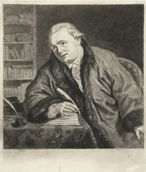 Portrait of the composer and etcher Johan Antoni Kauclitz Colizzi, print maker: Louis Bernard