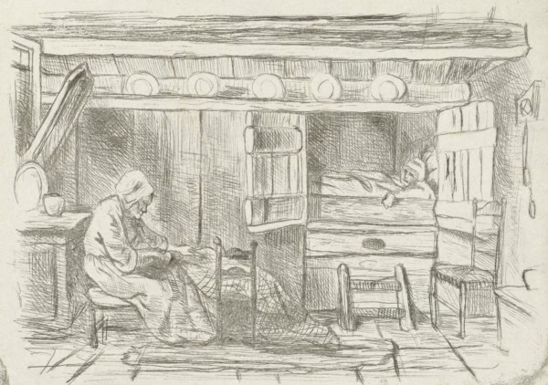 Two figures in an interior, Jozef IsraÃ«ls, 1835 - 1911