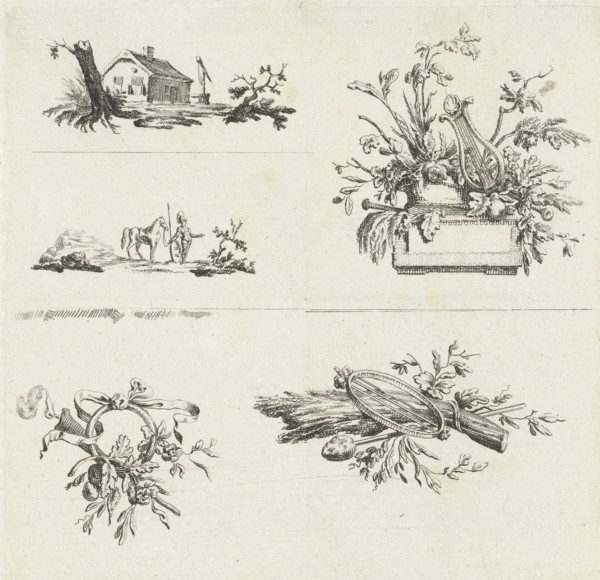 Journal with five vignettes, Willem Bilderdijk, 1766 - 1785