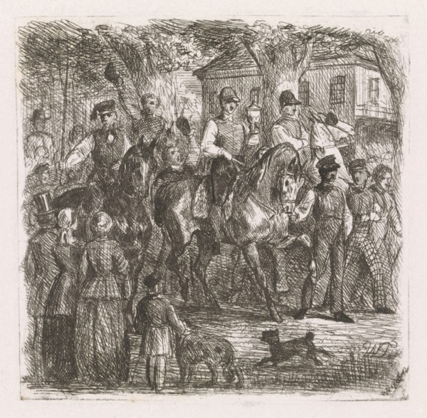 Entry of the winners, print maker: Willem de Famars Testas, 1844 - 1896