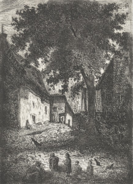 Children playing near town, Arnoud Schaepkens, 1831 - 1904