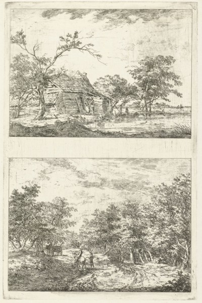 Two landscapes, Hermanus van Brussel, c. 1800 - in or before 1815
