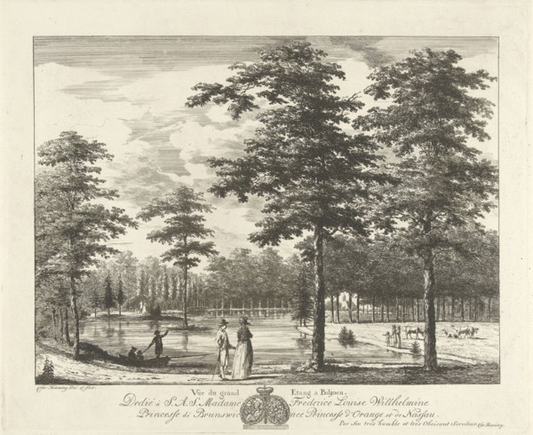 View of the pond at Trillion, Christian Henning, after 1790-1819
